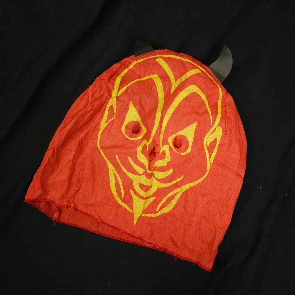 Vintage 1940s‎ Men's Costume Red Devil Flames Horns & Tail w/ Mask Halloween - Picture 6 of 8